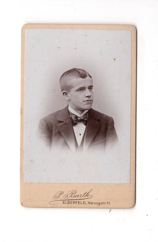 Fotografie Feiner Junge - Elberfeld 1890er / CDV M1-26