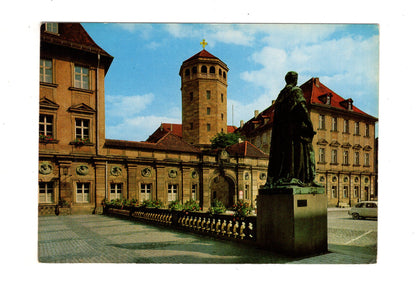 Ansichtskarte Bayreuth / Eingang zum Schlosshof mit Maximiliandenkmal