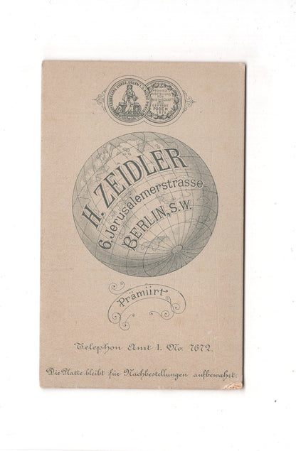Fotografie Damenportrait - Berlin 1890er / CDV C1-03