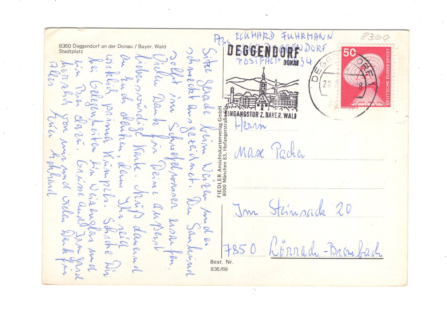 Ansichtskarte Deggendorf an der Donau / Stadtplatz / Bayerischer Wald