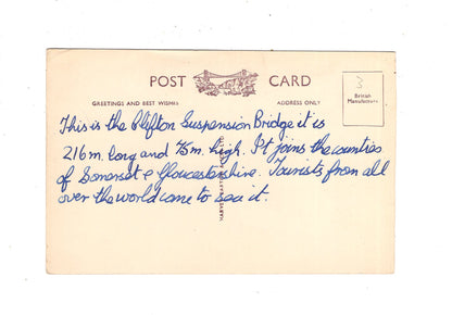 Ansichtskarte Bristol / Clifton Suspension Bridge / England / M1-68