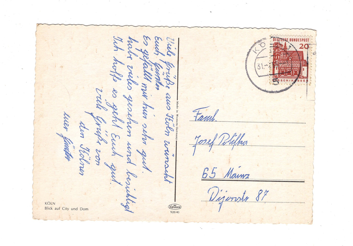 Ansichtskarte Köln am Rhein / Blick auf City und Dom / G1-58