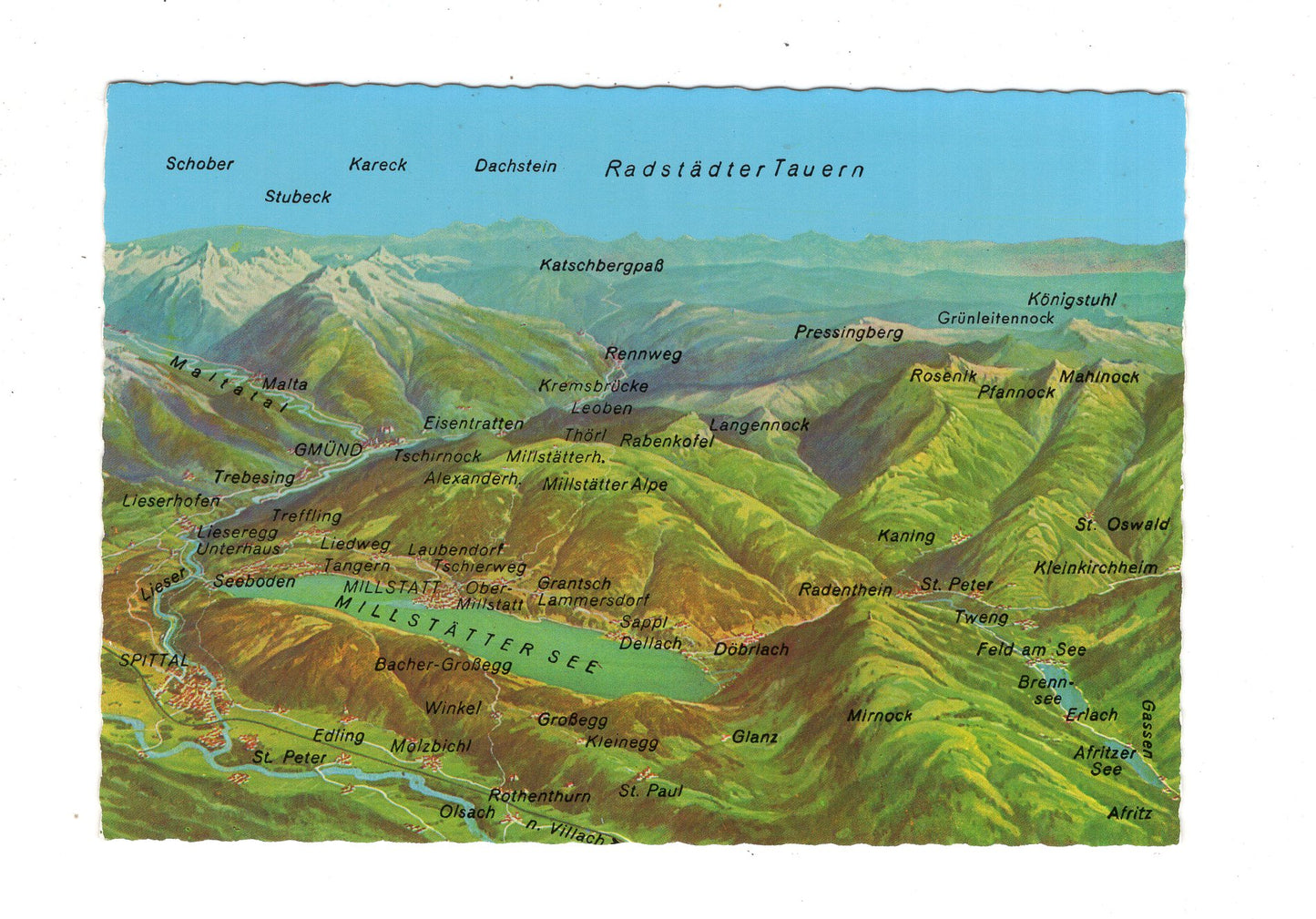 Ansichtskarte Drau- Lieser- und Maltatal-Gebiet / Österreich
