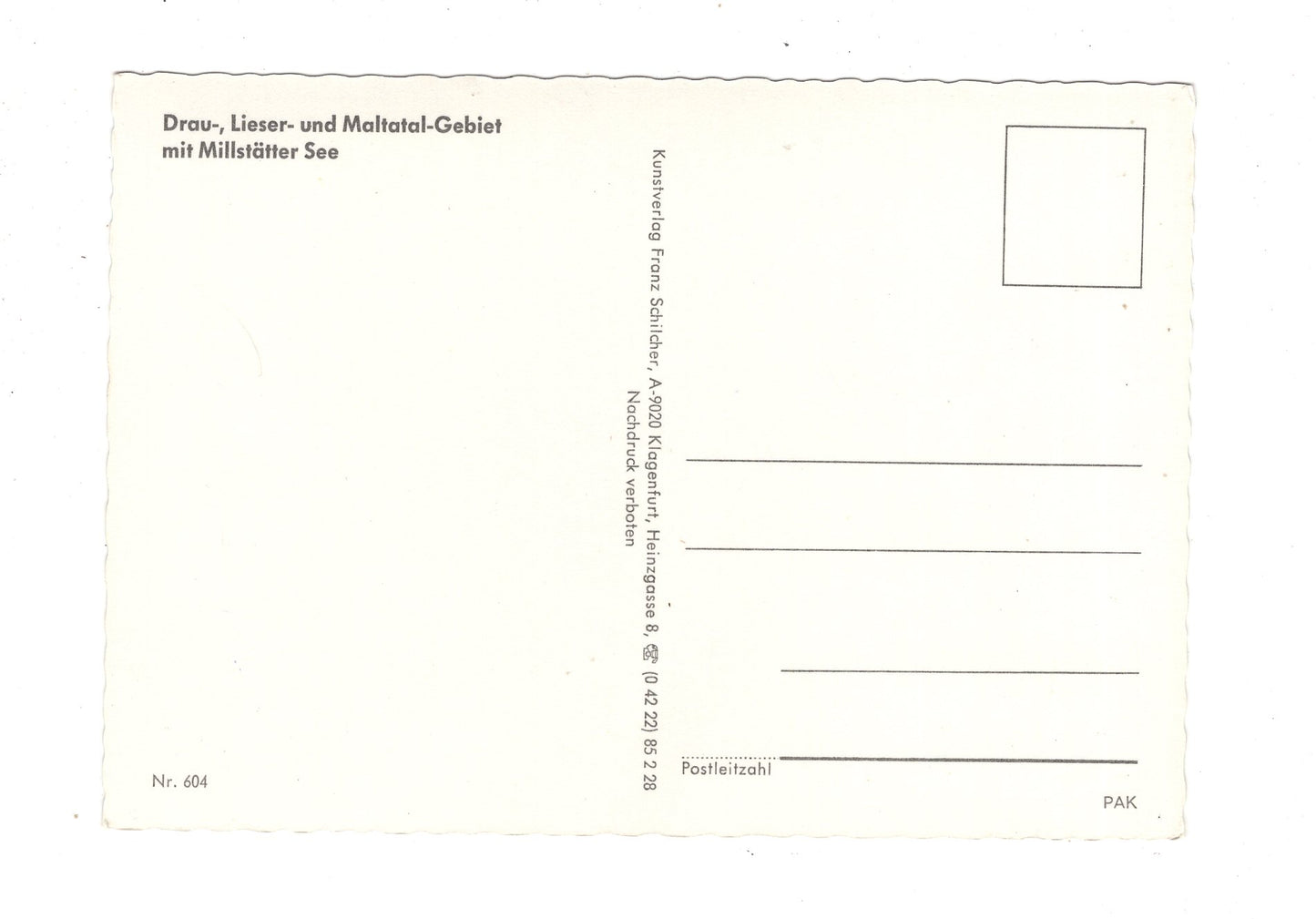 Ansichtskarte Drau- Lieser- und Maltatal-Gebiet / Österreich