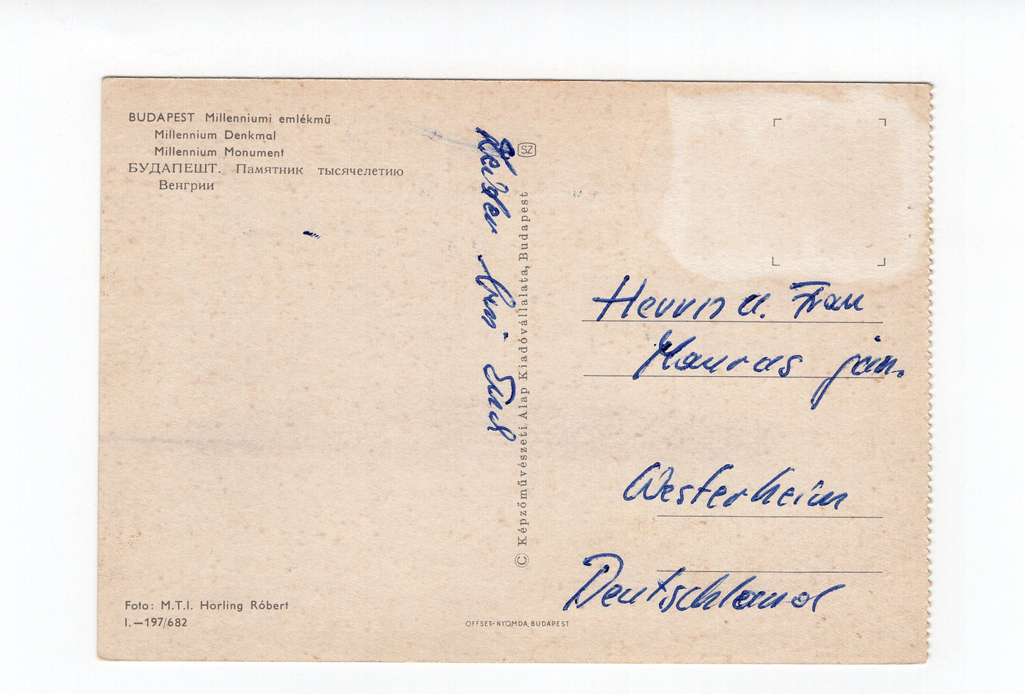 Ansichtskarte Budapest / Millennium Denkmal / Ungarn