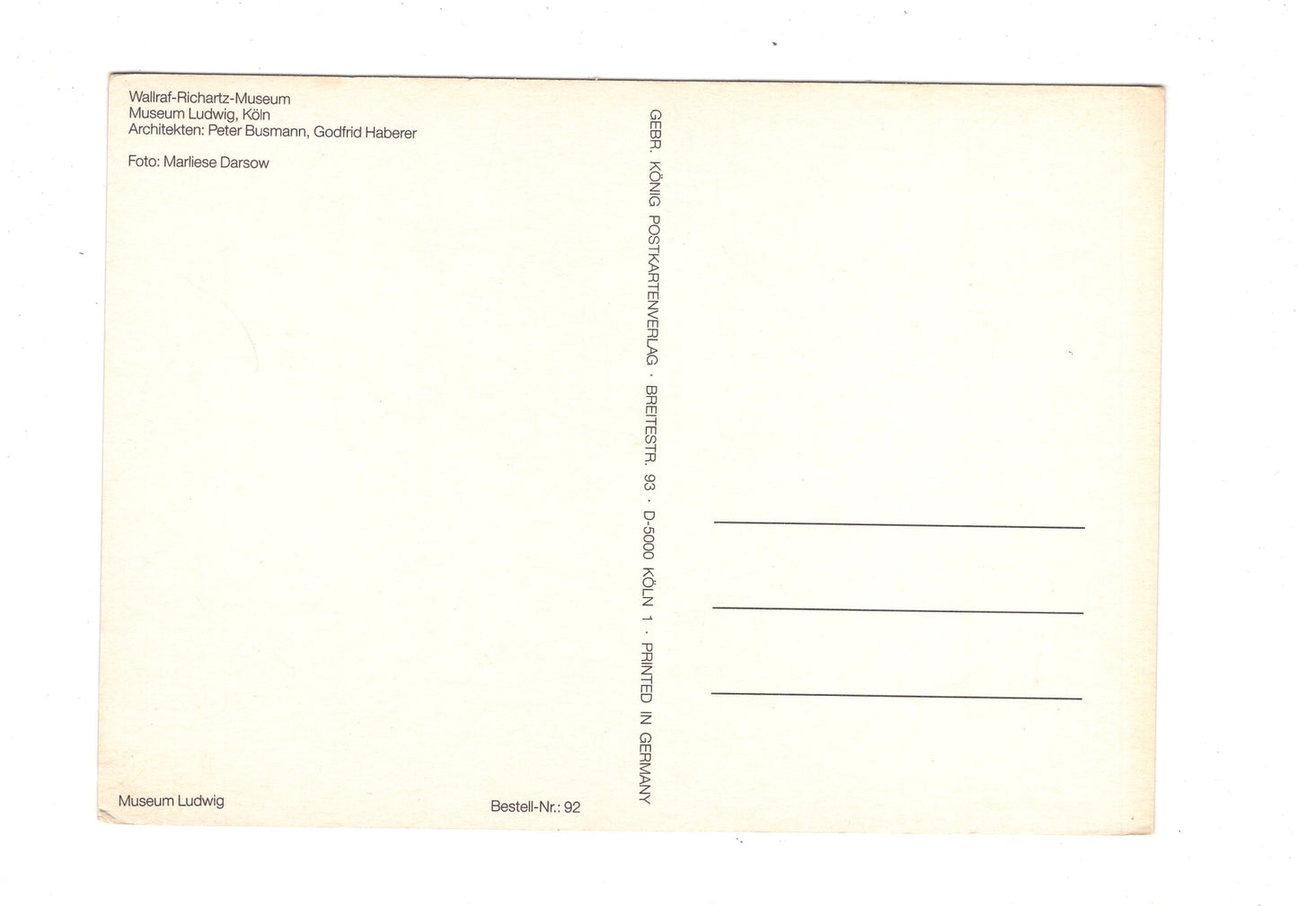 Ansichtskarte Köln am Rhein / Wallraf-Richartz-Museum / G1-58