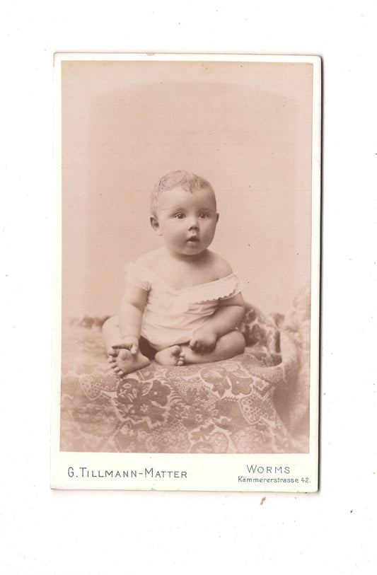 Fotografie Schönes Kinderbild / Baby - Worms 1890er / CDV N1-09