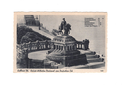 Ansichtskarte Koblenz am Rhein / Kaiser-Wilhelm-Denkmal am Deutschen Eck