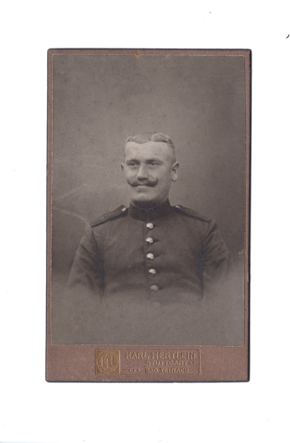 Fotografie Soldat / Soldatenportrait - Stuttgart um 1910