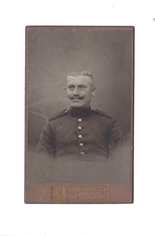 Fotografie Soldat / Soldatenportrait - Stuttgart um 1910