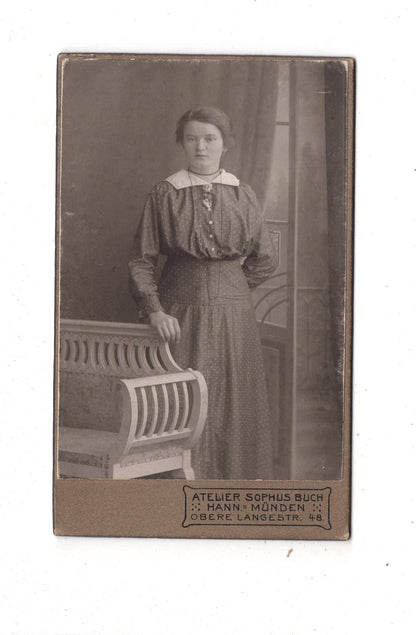 Fotografie Feine Dame - Hann. Münden um 1910 / CDV L1-24