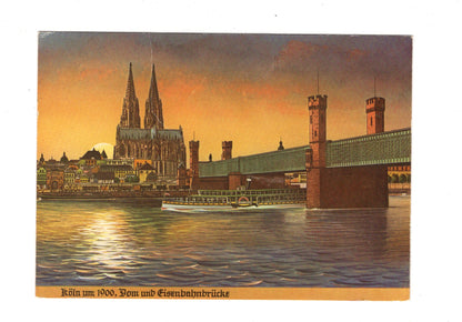 Ansichtskarte Köln am Rhein / Köln um 1900 / Dom und Eisenbahnbrücke / G1-58