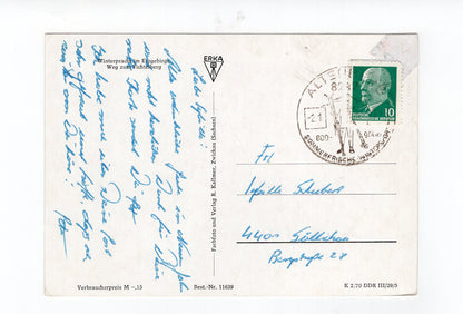 Ansichtskarte Erzgebirge / Weg zum Fichtelberg