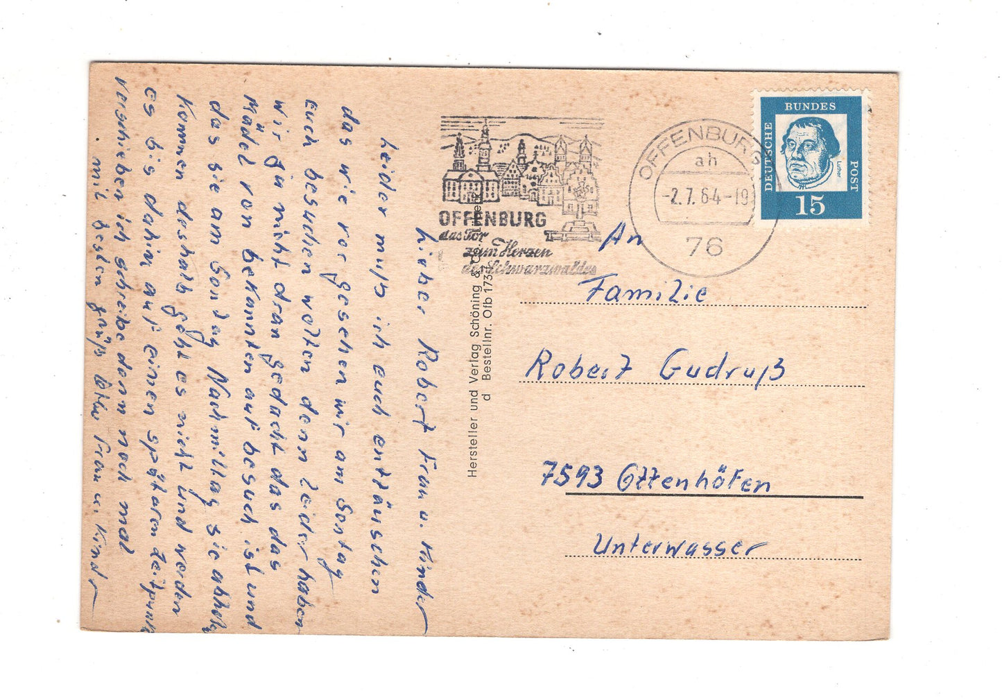 Ansichtskarte Offenburg / Rathaus / Neptunbrunnen +++ / K1-57