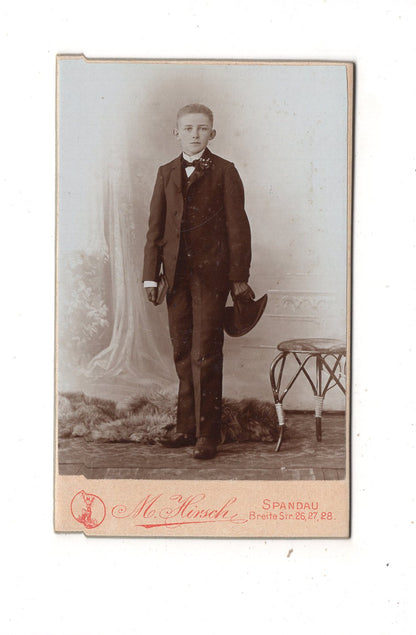 Fotografie Feiner Junge - Spandau 1890er / CDV M1-26