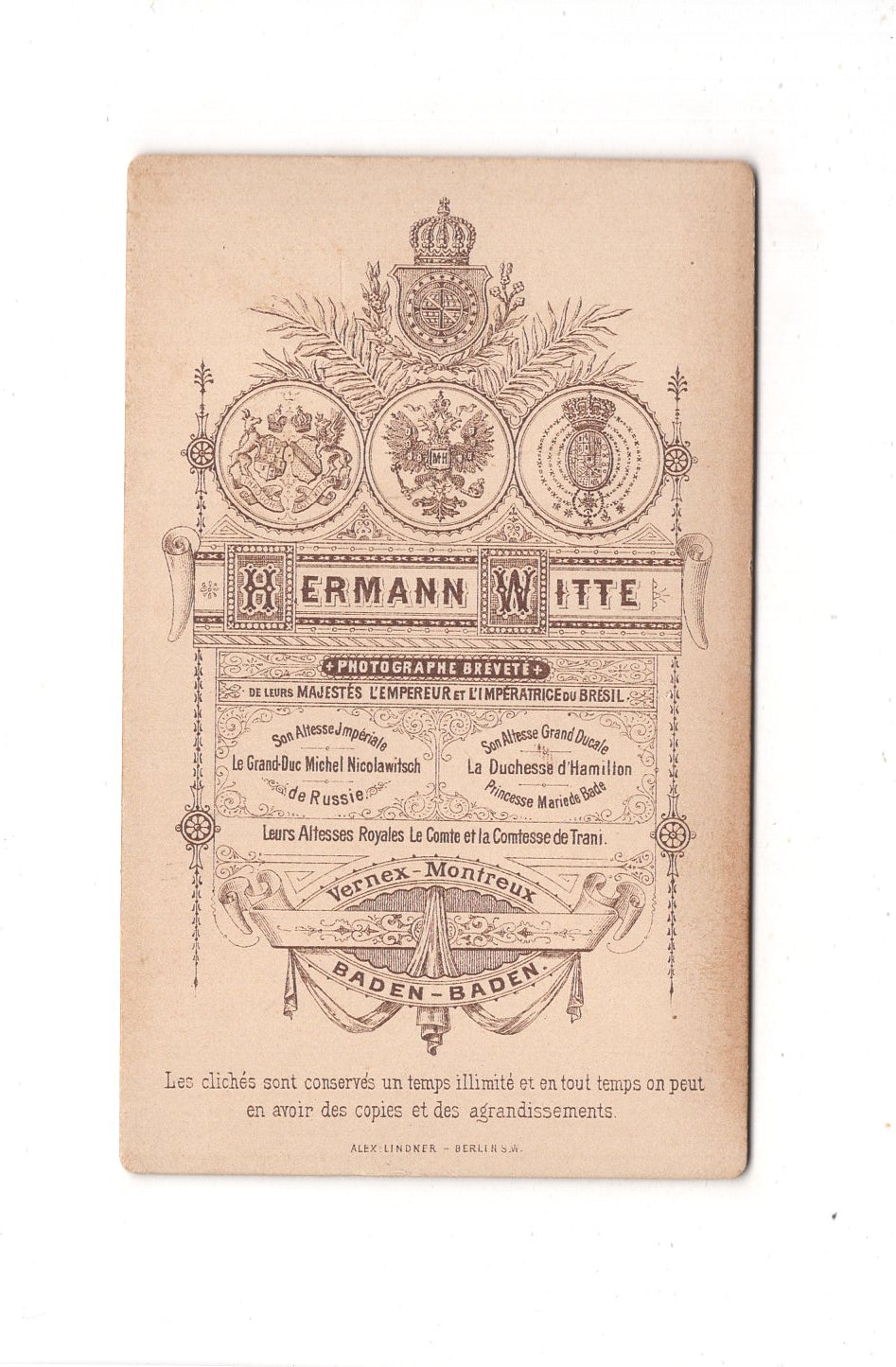 Fotografie Damenportrait - Baden-Baden um 1890 / CDV C1-03