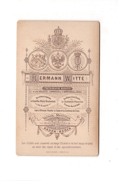 Fotografie Damenportrait - Baden-Baden um 1890 / CDV C1-03
