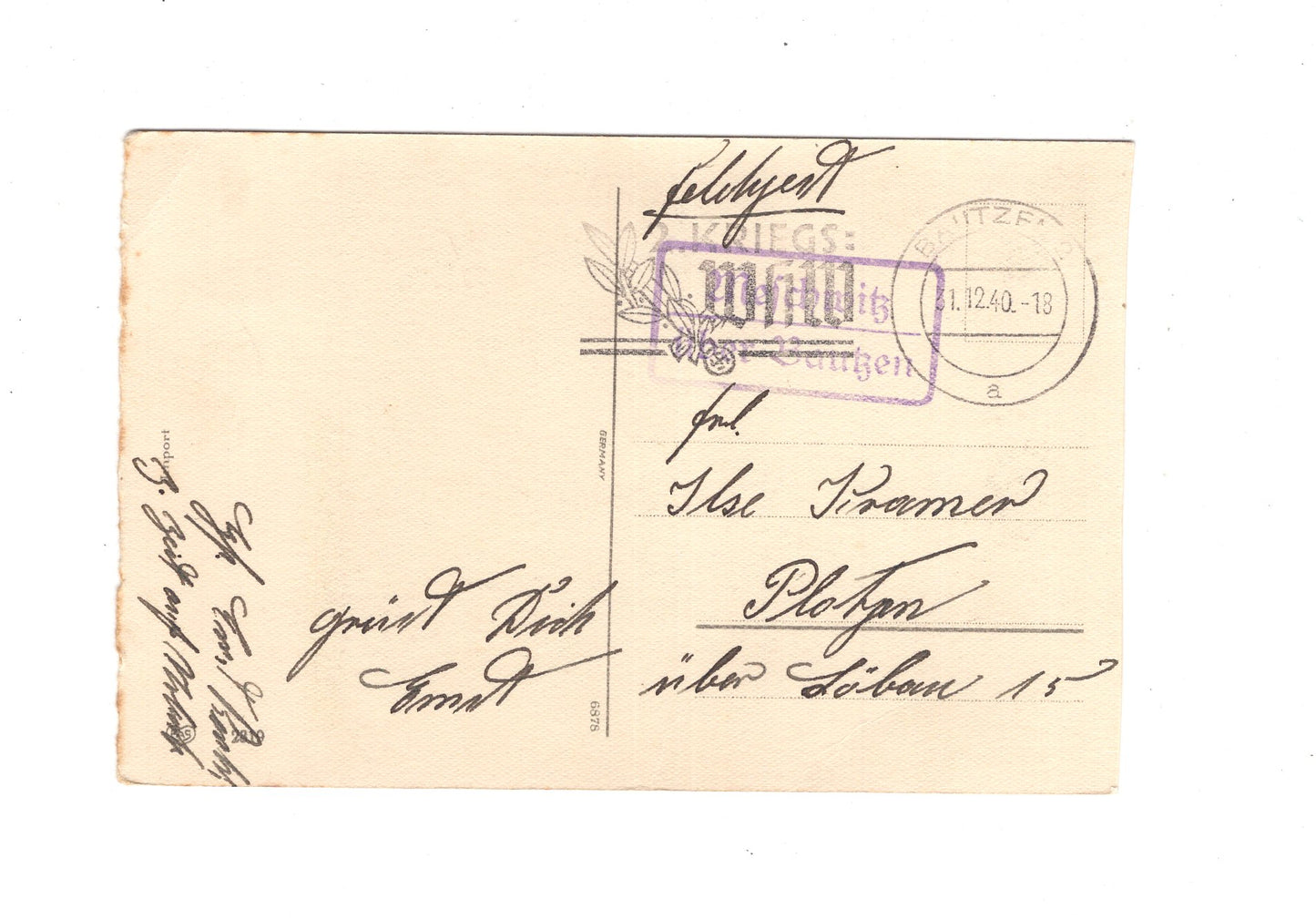 Ansichtskarte / Feldpost Frohes neues Jahr - Bautzen 1940