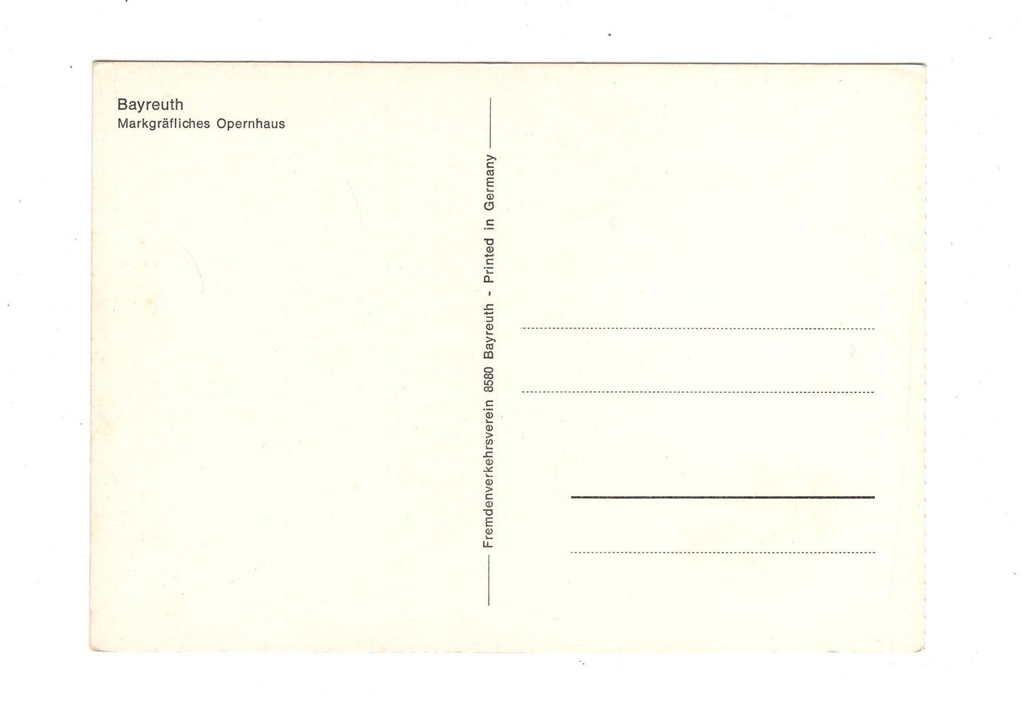 Ansichtskarte Bayreuth / Markgräfliches Opernhaus