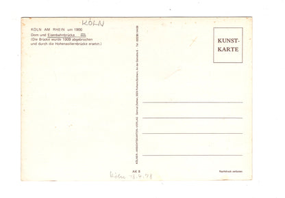 Ansichtskarte Köln am Rhein / Köln um 1900 / Dom und Eisenbahnbrücke / G1-58