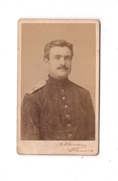 Fotografie Soldat Regiment 15 - Minden in Westfalen 1880er / CDV M1-06