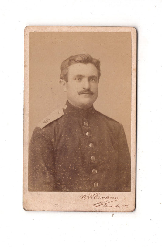 Fotografie Soldat Regiment 15 - Minden in Westfalen 1880er / CDV M1-06