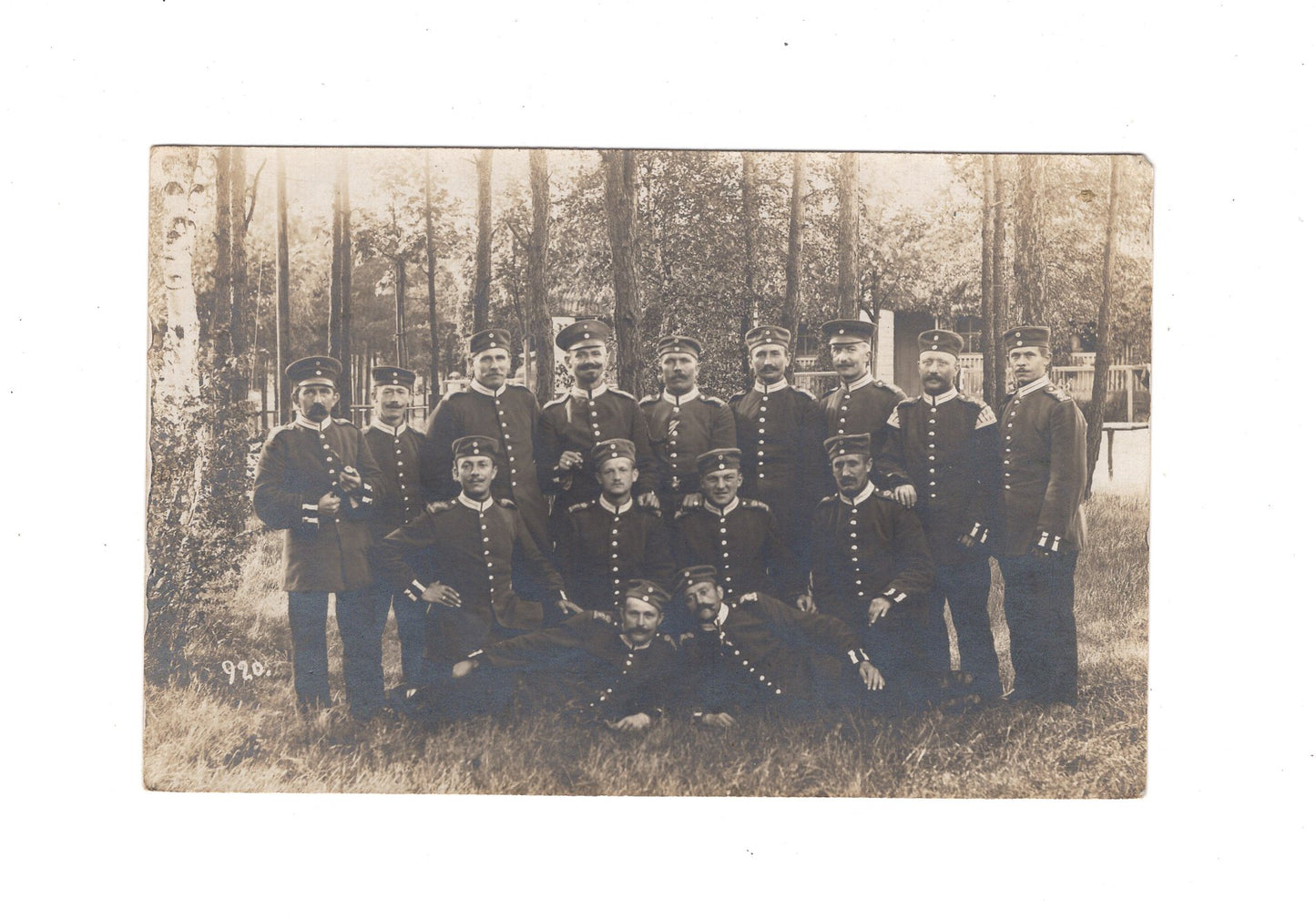 Ansichtskarte / Feldpost Gruppenbild Soldaten - Königsbrück 1916