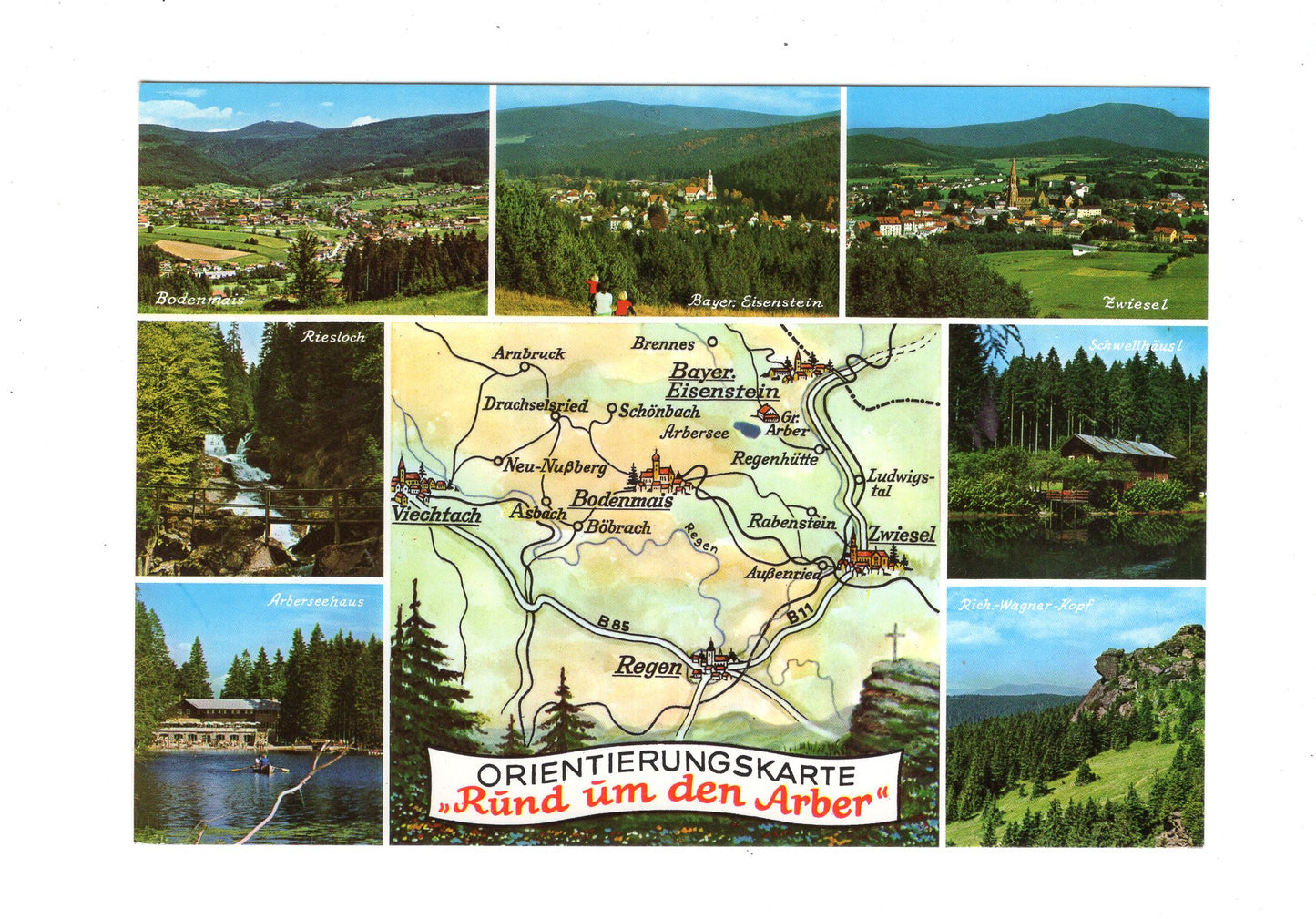 Ansichtskarte Orientierungskarte Rund um den Arber