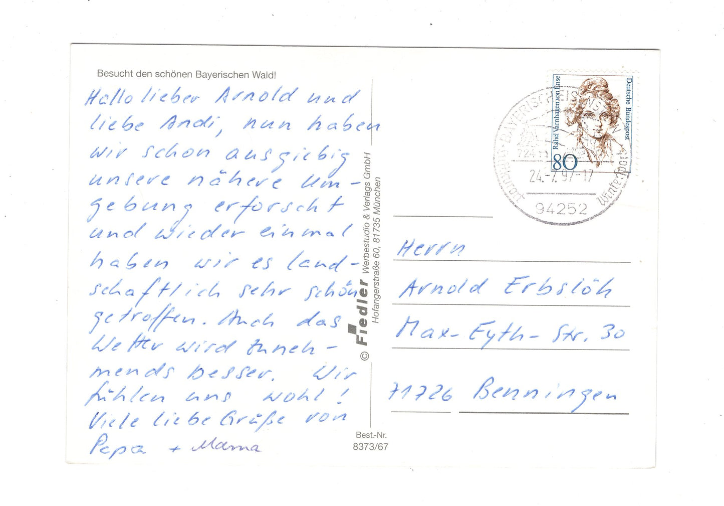 Ansichtskarte Orientierungskarte Rund um den Arber