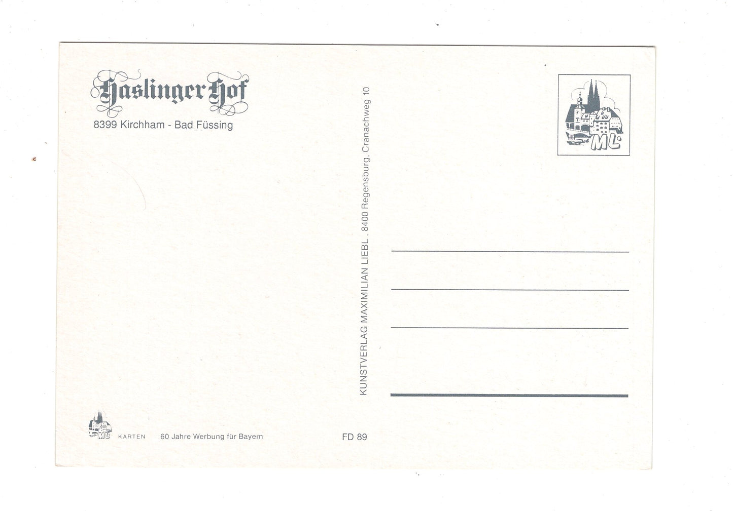 Ansichtskarte Haslinger Hof / Kirchham - Bad Füssing / I1-51