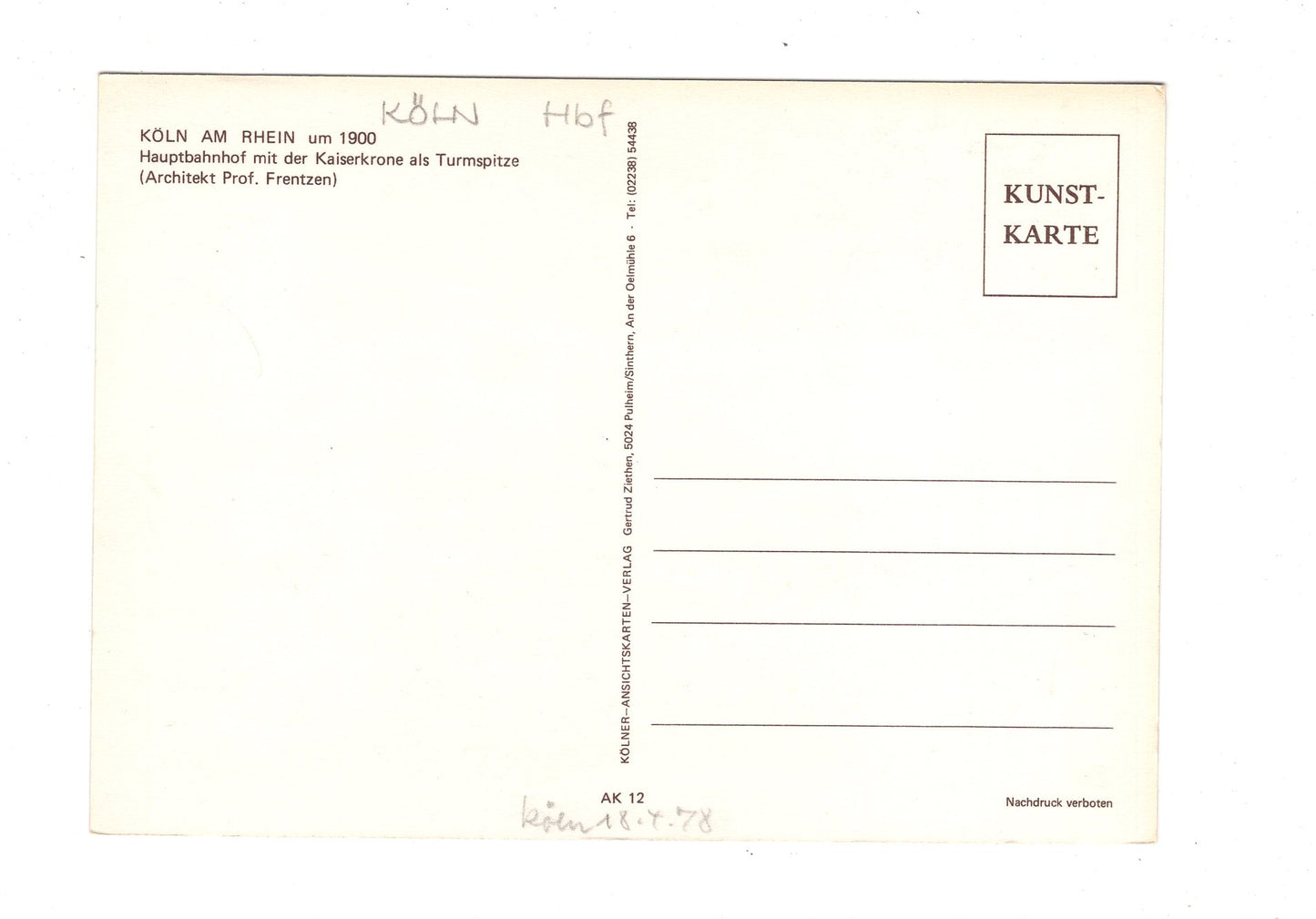 Ansichtskarte Köln am Rhein / Köln um 1900 / Hauptbahnhof / G1-58