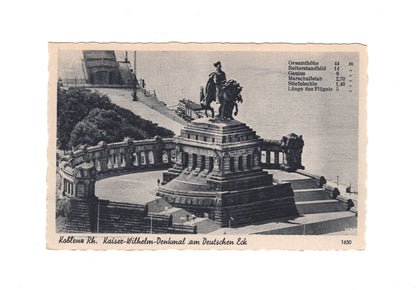 Ansichtskarte Koblenz am Rhein / Kaiser-Wilhelm-Denkmal am Deutschen Eck