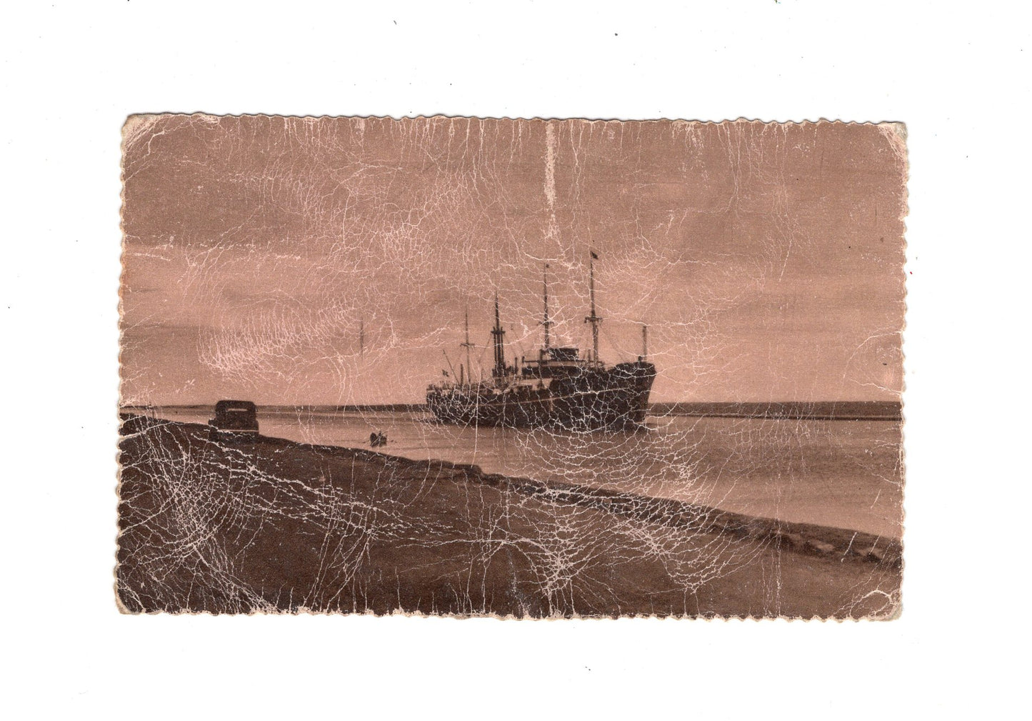 Ansichtskarte Steamer passing the Suez Canal / Ägypten