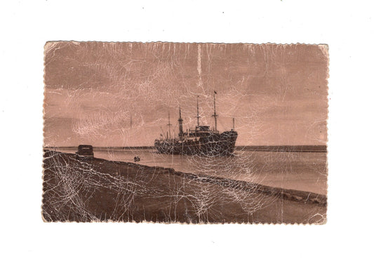 Ansichtskarte Steamer passing the Suez Canal / Ägypten