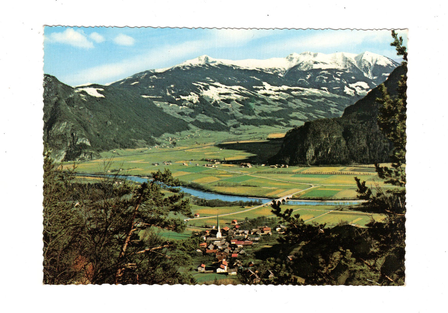 Ansichtskarte Blick von der Kanzelkehre gegen Wiesing +++ Tirol / Österreich