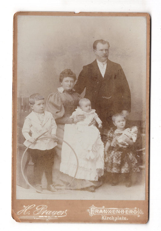 Fotografie Schönes Familienbild - Frankenberg 1890er / CAB U-20
