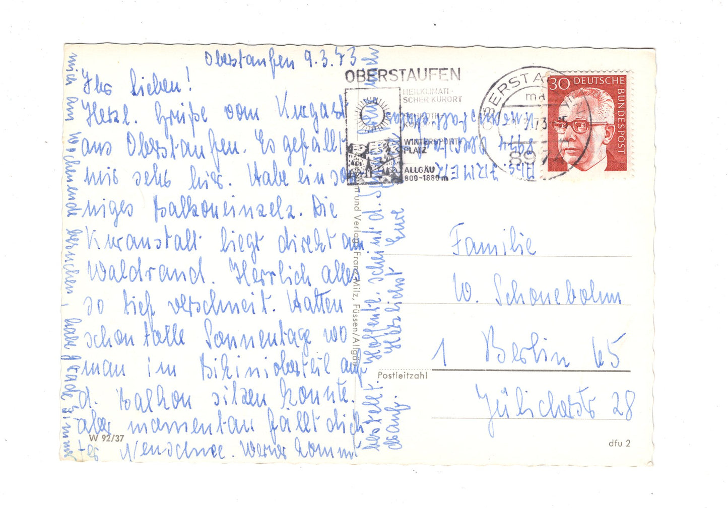 Ansichtskarte Kuranstalt Malas / Oberstaufen im Allgäu / H1-55