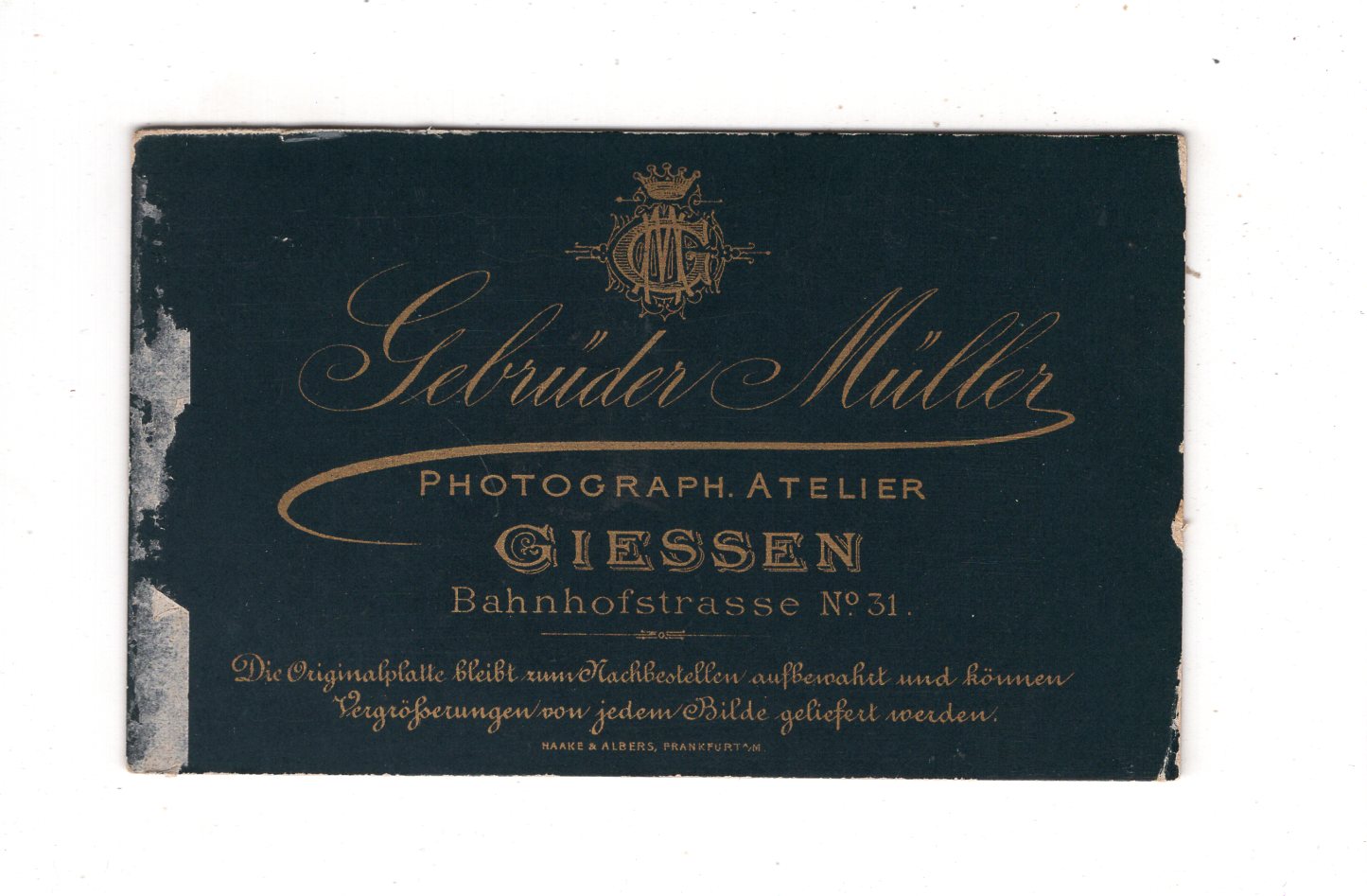 Fotografie Soldat - Gießen 1880er / CDV M1-06