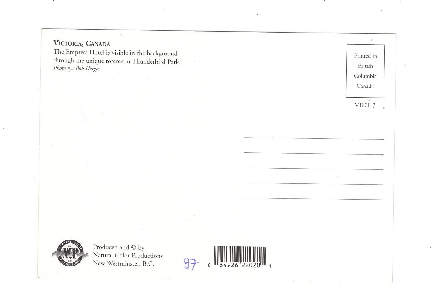 Ansichtskarte Victoria / British Columbia / Kanada