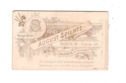 Fotografie Damenportrait mit Haube - Bochum & Langenberg 1890er / CDV N1-13