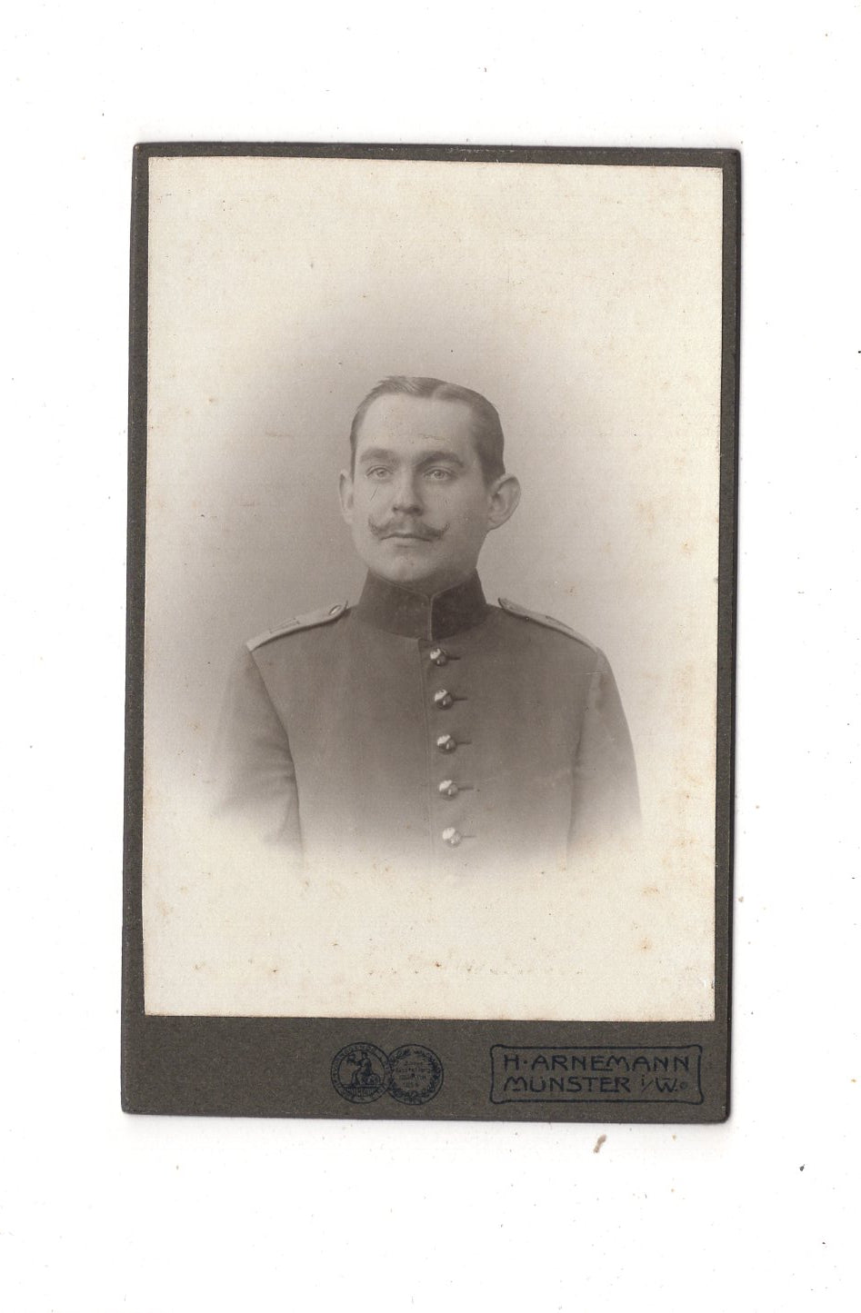 Fotografie Soldat - Münster in Westfalen 1900er / CDV M1-06