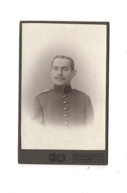 Fotografie Soldat - Münster in Westfalen 1900er / CDV M1-06