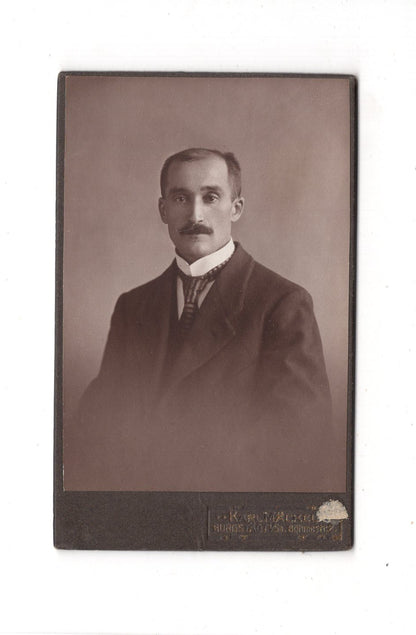 Fotografie Herrenportrait - Burgstädt 1910er / CDV C1-21