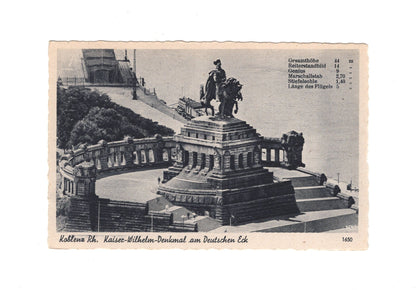 Ansichtskarte Koblenz am Rhein / Kaiser-Wilhelm-Denkmal am Deutschen Eck