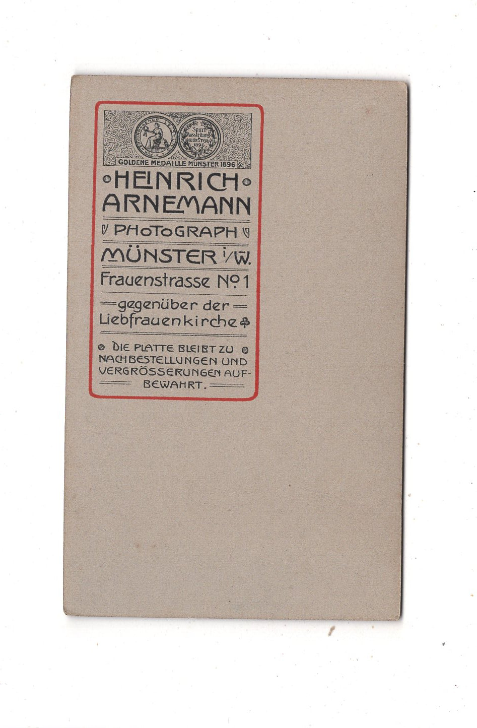 Fotografie Soldat - Münster in Westfalen 1900er / CDV M1-06