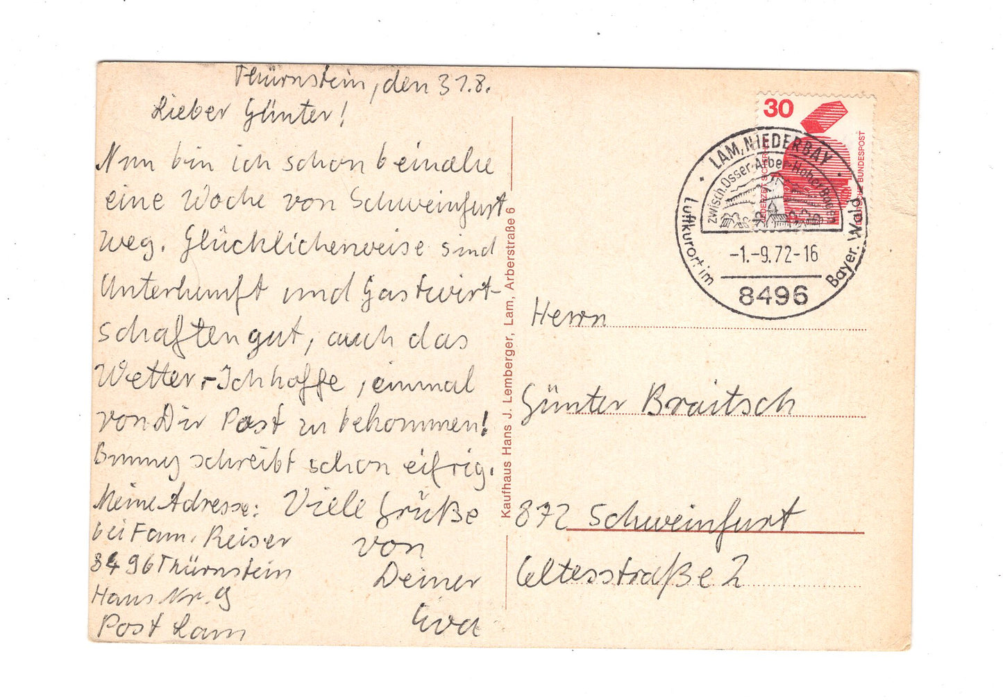 Ansichtskarte Lam / Bayerischer Wald