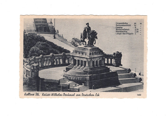 Ansichtskarte Koblenz am Rhein / Kaiser-Wilhelm-Denkmal am Deutschen Eck
