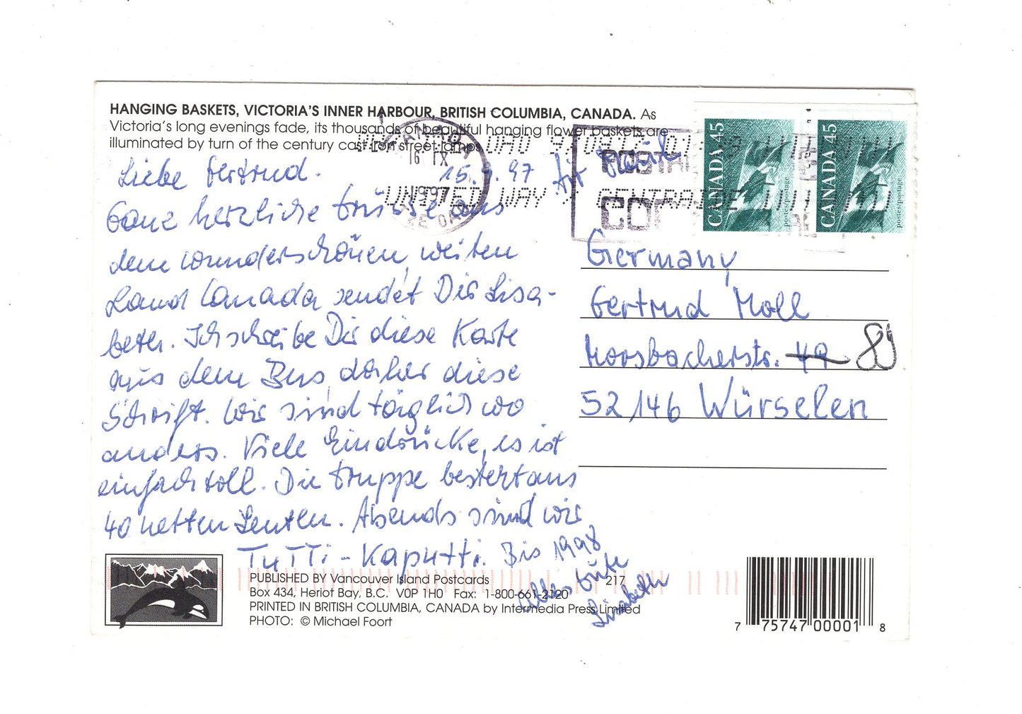 Ansichtskarte Victoria / British Columbia / Kanada