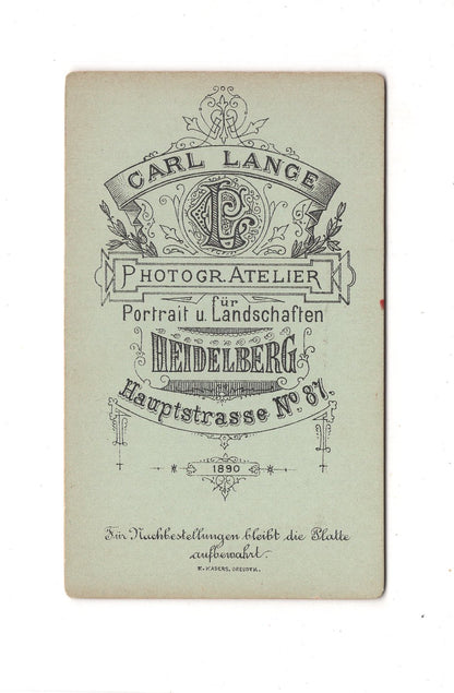 Fotografie Herrenportrait - Heidelberg 1890 / CDV C1-21