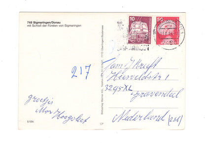 Ansichtskarte Sigmaringen / Donau / mit Schloss